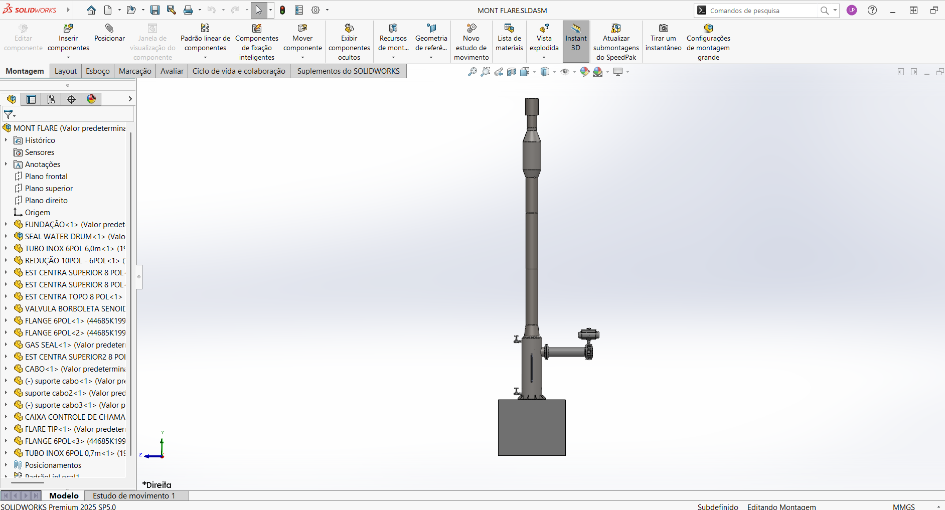 Prancha técnica Flare — vista lateral — engenharia 4WaTT